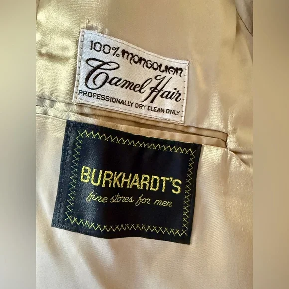 Burkhardt’s 100% Mongolian Camel Hair Overcoat Size Large (Long)